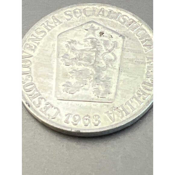 Czechoslovakia 3 Hellers Coin 1963 Lion Crest Collectible Vintage Currency - Picture 3 of 3